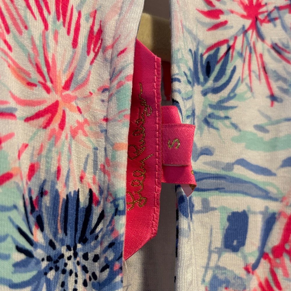 Lilly Pulitzer size small nautical fireworks Halter Romper with Crochet Trim - Picture 6 of 8